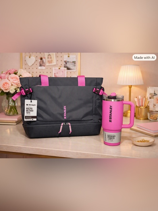 Stanley Handbags - Stanley Vitalize Tote & 30 oz Quencher ProTour Flipstraw Tumbler HOT PINK Combo